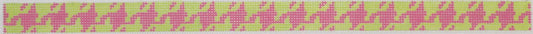 Kate Dickerson Needlepoint Collections Houndstooth Sunglass Strap in Pink & Lime Needlepoint Canvas