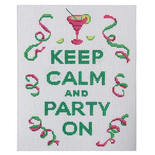 Kate Dickerson Needlepoint Collections Keep Calm and Party On Needlepoint Canvas