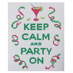 Kate Dickerson Needlepoint Collections Keep Calm and Party On Needlepoint Canvas
