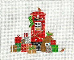 Kate Dickerson Needlepoint Collections Klara Hawkins London Christmas Letter Box With Gifts Needlepoint Canvas