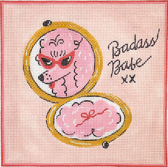 Kate Dickerson Needlepoint Collections Krissy Mast Badass Babe Poodle Compact Needlepoint Canvas