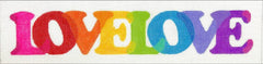 Kate Dickerson Needlepoint Collections Large Lovelove Overlapping Letters in Rainbow Colors Needlepoint Canvas