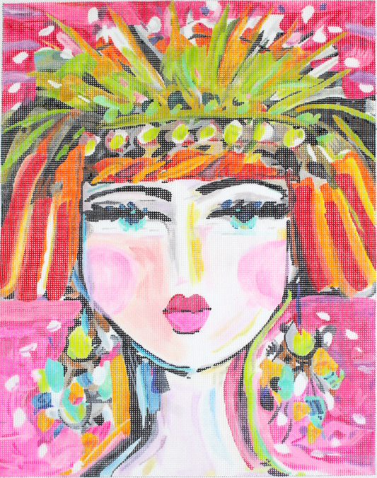 Kate Dickerson Needlepoint Collections Maren Devine Flapper Girl Needlepoint Canvas