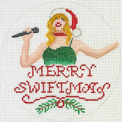 Kate Dickerson Needlepoint Collections Merry Swiftmas Ornament Needlepoint Canvas