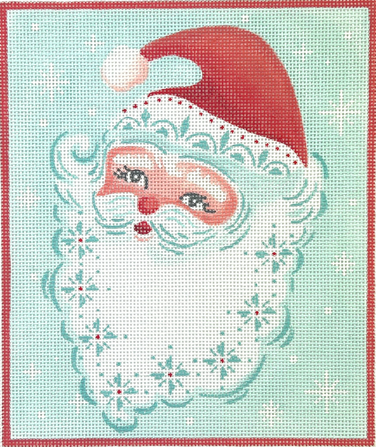 Kate Dickerson Needlepoint Collections Rose Halsey Lacy Santa Needlepoint Canvas
