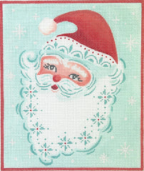 Kate Dickerson Needlepoint Collections Rose Halsey Lacy Santa Needlepoint Canvas