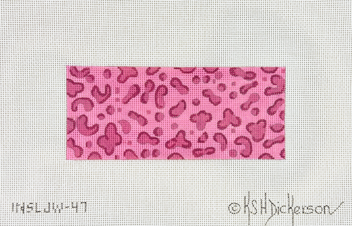 Kate Dickerson Needlepoint Collections Leopard Print Insert in Pinks Needlepoint Canvas - 6 x 2.5