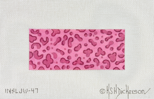 Kate Dickerson Needlepoint Collections Leopard Print Insert in Pinks Needlepoint Canvas - 6 x 2.5