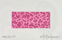 Kate Dickerson Needlepoint Collections Leopard Print Insert in Pinks Needlepoint Canvas - 6 x 2.5