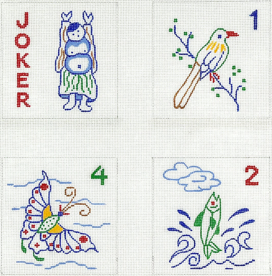 Kate Dickerson Needlepoint Collections Mahjong Tiles Coasters Needlepoint Canvas