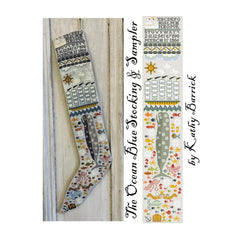 Kathy Barrick The Ocean Blue Stocking and Sampler Cross Stitch Pattern