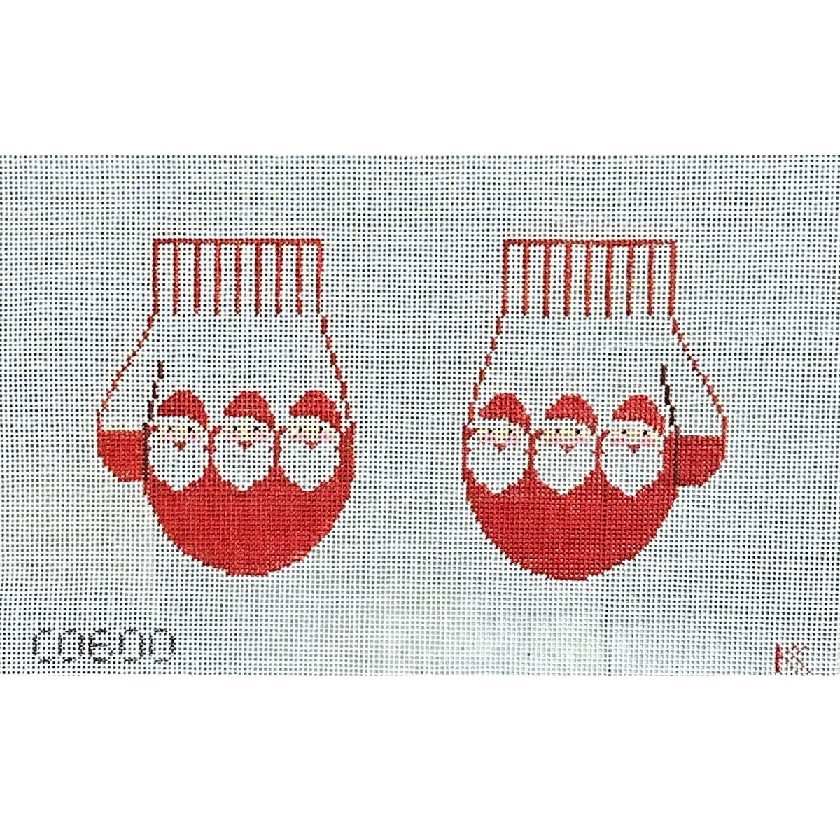 Kathy Schenkel Designs Santa Mittens Needlepoint Canvas