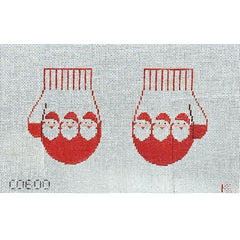 Kathy Schenkel Designs Santa Mittens Needlepoint Canvas