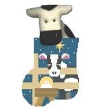 Kathy Schenkel Designs Cow in a Manger Mini Stocking Needlepoint Canvas