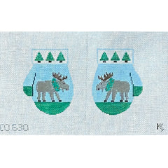 Kathy Schenkel Designs Moose Mittens Needlepoint Canvas