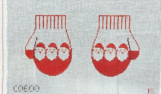 Kathy Schenkel Designs Santa Mittens Needlepoint Canvas