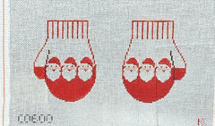 Kathy Schenkel Designs Santa Mittens Needlepoint Canvas