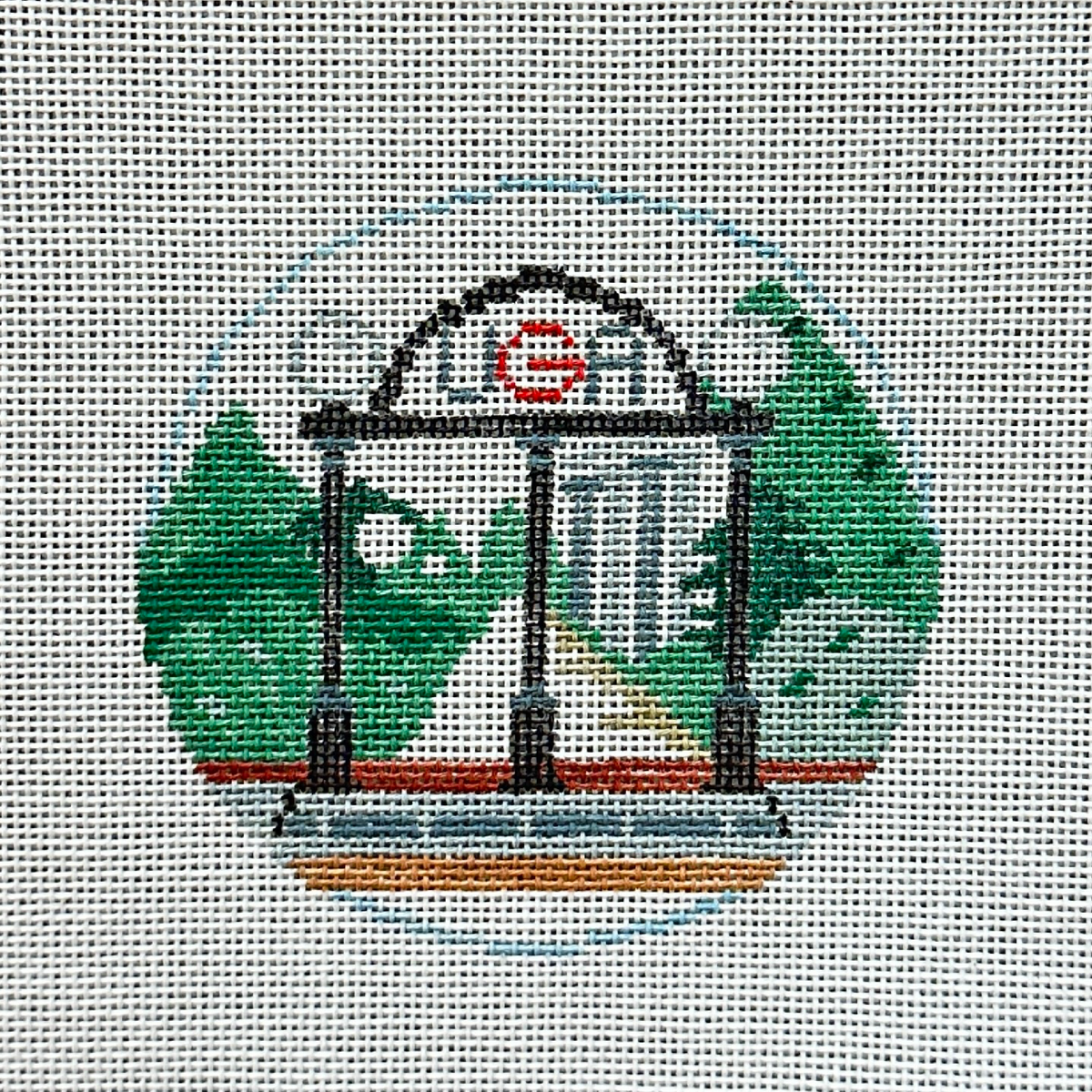 Kathy Schenkel Designs University of Georgia UGA Round Needlepoint Canvas
