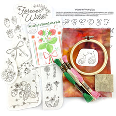 Keller Design Co DIY Customizable Strawberry Bandana Ice Dye Embroidery Kit