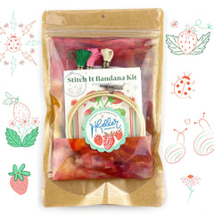 Keller Design Co DIY Customizable Strawberry Bandana Ice Dye Embroidery Kit