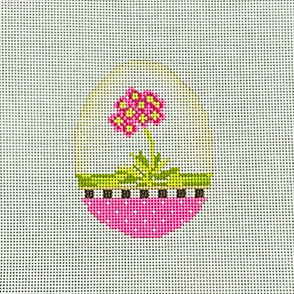 Kelly Clark Design Fuchsia Primrose Egg Needlepoint Canvas