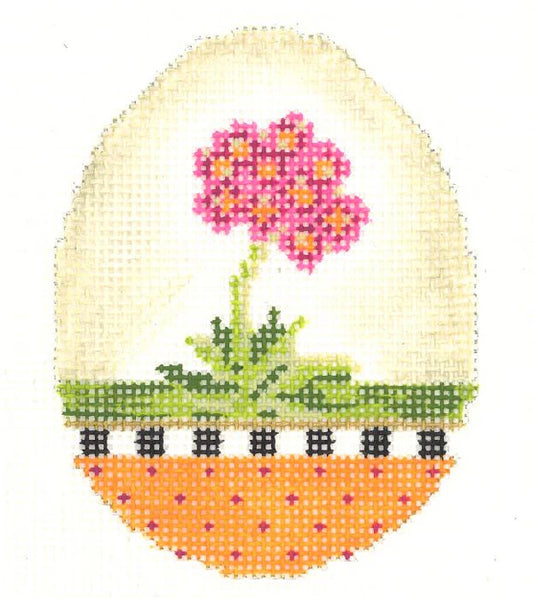 Kelly Clark Design L'Orange Primrose Egg Needlepoint Canvas