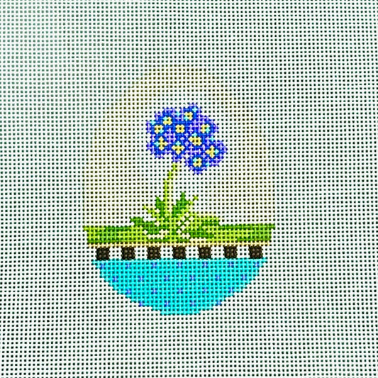 Kelly Clark Design Lilac Primrose Egg Needlepoint Canvas