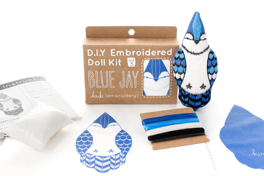 Kiriki Press Blue Jay Doll Embroidery Kit