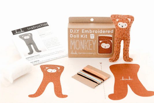 Kiriki Press Monkey Doll Embroidery Kit