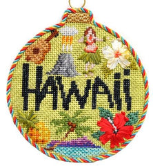 Kirk & Bradley Hawaii Travel Round Needlepoint Canvas