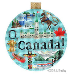 Kirk & Bradley Canada Travel Round Needlepoint Canvas