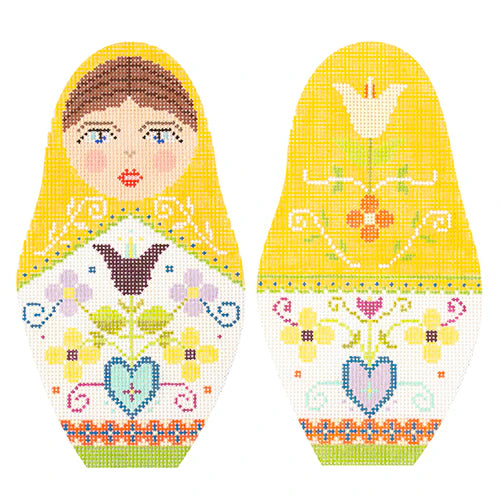 Kirk & Bradley Folk Russian Doll Needlepoint Canvas - Extra Large