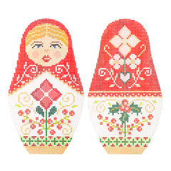 Kirk & Bradley Christmas Russian Doll Needlepoint Canvas - Large