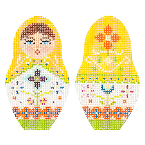 Kirk & Bradley Folk Russian Doll Needlepoint Canvas - Small