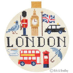 Kirk & Bradley London Travel Round Needlepoint Canvas