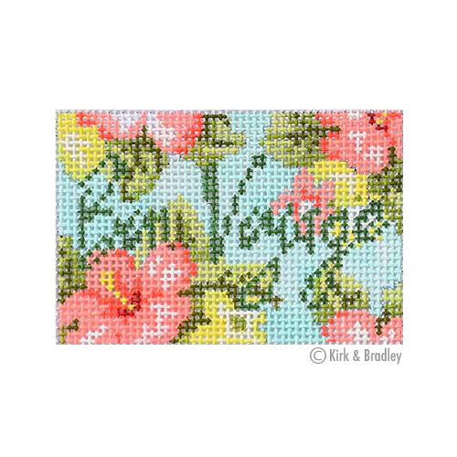 Bradley Needlepoint Company Luggage Tag - Bon Voyage Floral Needlepoint Canvas
