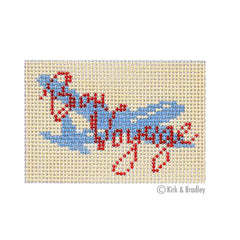 Kirk and Bradley Luggage Tag - Bon Voyage Plane Needlepoint Canvas