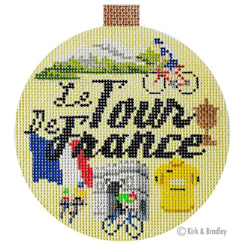 Kirk & Bradley Sporting Round - Tour de France Needlepoint Canvas