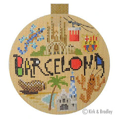 Kirk & Bradley Travel Round - Barcelona Needlepoint Canvas