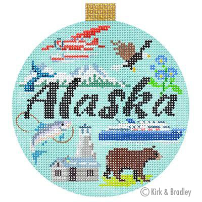 Kirk & Bradley Travel Round - Alaska Needlepoint Canvas