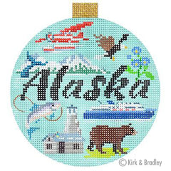 Kirk & Bradley Travel Round - Alaska Needlepoint Canvas