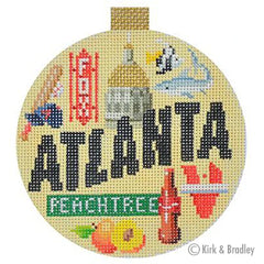Kirk & Bradley Travel Round - Atlanta Needlepoint Canvas
