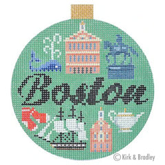Kirk & Bradley Travel Round - Boston Needlepoint Canvas