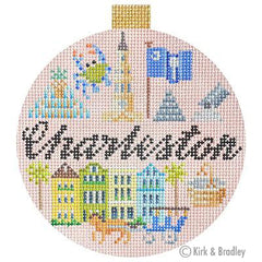 Kirk & Bradley Travel Round - Charleston Needlepoint Canvas