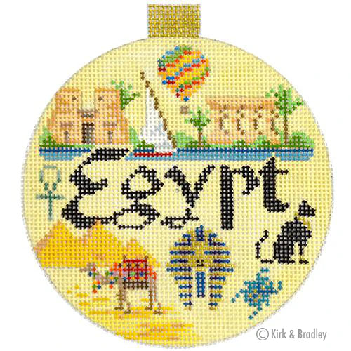 Kirk & Bradley Travel Round - Egypt Needlepoint Canvas