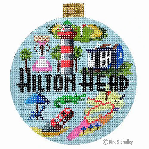 Kirk & Bradley Travel Round - Hilton Head Needlepoint Canvas