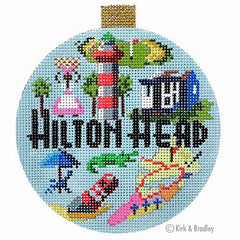 Kirk & Bradley Travel Round - Hilton Head Needlepoint Canvas