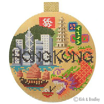 Kirk & Bradley Travel Round - Hong Kong Needlepoint Canvas