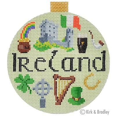 Kirk & Bradley Travel Round - Ireland Needlepoint Canvas