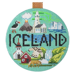 Kirk & Bradley Travel Round - Iceland Needlepoint Canvas